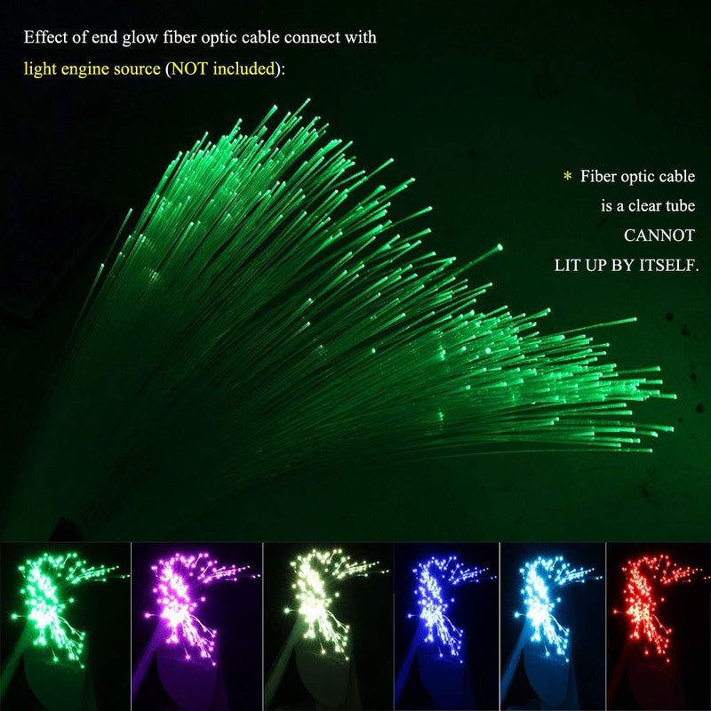 AKEPO كابل ضوء ألياف بصرية AKEPO PMMA END Glow 100 قطعة Ð¤0.03in(0.75mm) 6.5ft/2m لمجموعة إضاءة سقف النجوم LED وزينة الإضاءة بالألياف البصرية (بدون مصدر ضوء) - Image 3